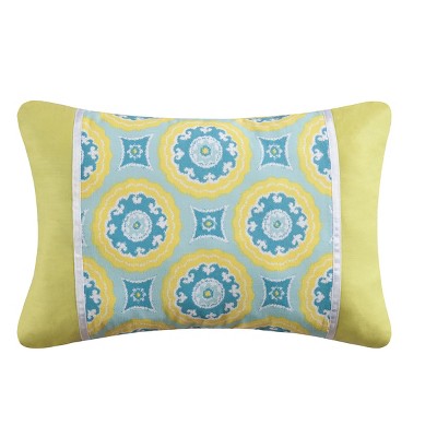 C&F Home Delilah Blue Applique Accent Pillow, 12" x 18"