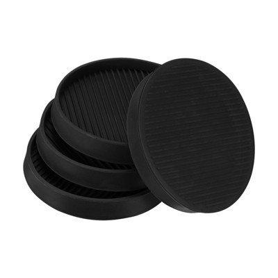 Unique Bargains Round Rubber Anti Slide Furniture Coasters Cups Floor Protector 4 Pcs