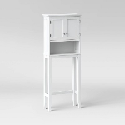 Wood Space Saver Etagere White - Threshold™: Bathroom Etagere with Hardwood Frame, MDF Shelves, Universal Storage Cabinet