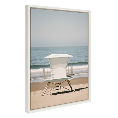 Sylvie Surf Shack Framed Canvas by Crystal Lynn Collins White - Kate & Laurel All Things Decor