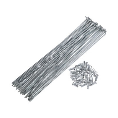 Unique Bargains J Bend Bicycle Steel Cycle Spokes with Nipples 200mm 7.87" Silver Tone 36 Pcs