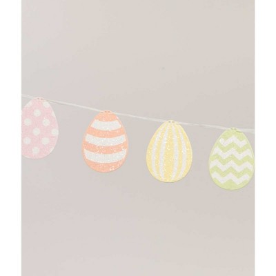 Easter 4.0 Inch Spring Rainbow Egg Garland Easter Garland , Glittered (1PC)