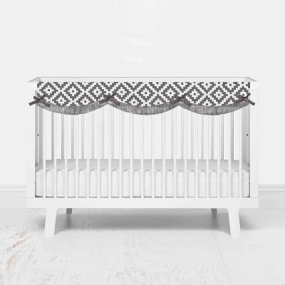 Bacati - Love Gray/Silver Stripes Long Side Crib Rail Guard Cover