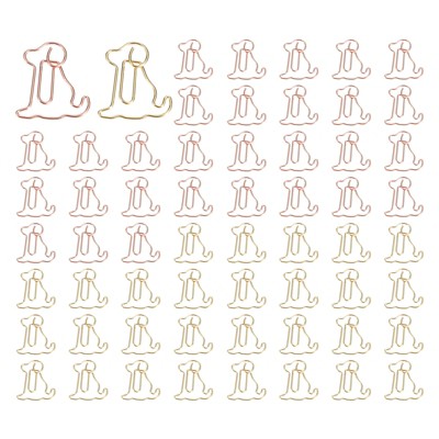 Unique Bargains Metal Cute Decorative Dog Shape Paper Clip Clamp for Home Office Supplies 60 Pcs
