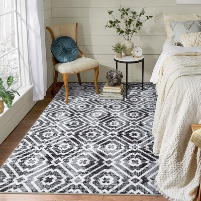 WhizMax Boho Area Rugs Washable Rug Moroccan Rug Modern Geometric Traditional Rug