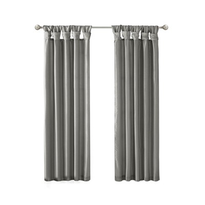 DSVIMOY Curtain Panels, Twist Tab Lined Window Curtain Panel for Living Room, Bedroom, Charcoal, 84"*50"*0.13"