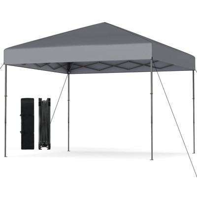 Costway 10 X 10 FT Pop up Canopy Tent with Portable Carrying Bag 8 Stakes 4 Wind Ropes Pink/Yellow/Beige/White/Gray/Navy