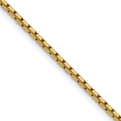 Chisel Stainless Steel Yellow IP-plated 1.7mm 20" Elongated Box Chain Necklace