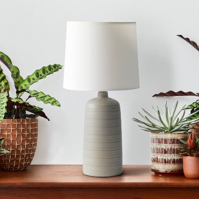 Textured Linear Ceramic Table Lamp - Simple Designs
