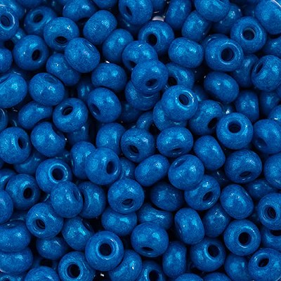 John Bead Czech Glass Seed Beads 6/0, Terra Intensive Blue (22g Vial)