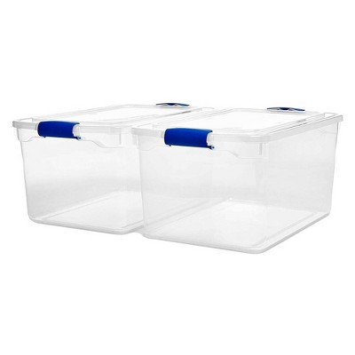 Homz 66 Qt Clear Storage Organizing Container Bin with Latching Lids