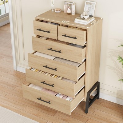 Dresser for Bedroom, Tall Dresser, Tall Drawer with Storage Freestanding, Wooden Closet Storage Chest