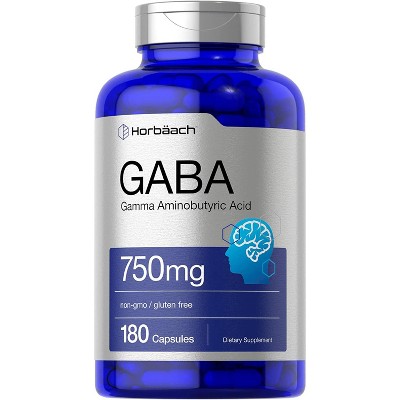 Horbaach GABA 750mg (Gamma Aminobutyric Acid) | 180 Capsules