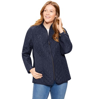 Woman Within Zip-Front Quilted Jacket
