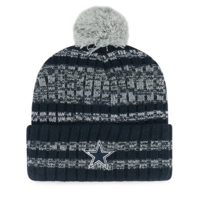 NFL Dallas Cowboys Cream Puff Knit Beanie: Acrylic Ribbed Cuff, One Size Adult