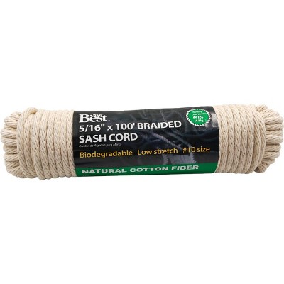 Do it Best  5/16 In. x 100 Ft. White Solid Braided Cotton Sash Cord 218865