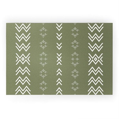 Sheila Wenzel-Ganny Sage Minimalist Mudcloth Looped Vinyl Welcome Mat - Society6