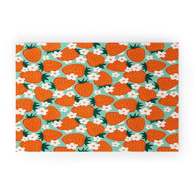 Avenie Strawberry Summer Welcome Mat -Society6