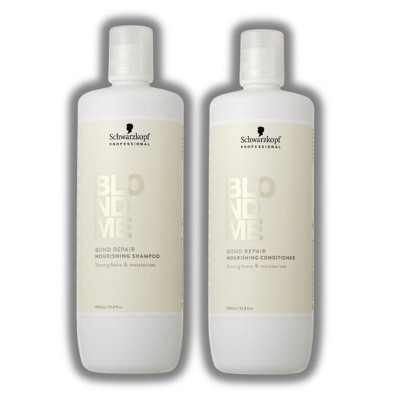 Schwarzkopf Professional BlondMe Bond Repair Nourishing Shampoo - (33.8 oz) & Nourishing Conditioner - (33.8 oz) DUO SET KIT