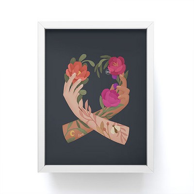 Lebrii Heart Hands Blue Framed Mini Art Print - Society6