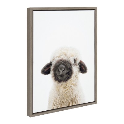 18" x 24" Sylvie Animal Studio Black Nosed Sheep Frame Canvas by Amy Peterson - Kate & Laurel All Things Decor
