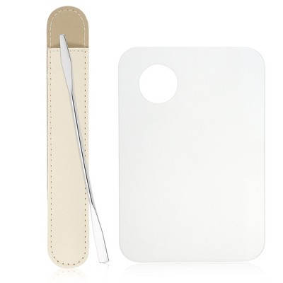 Unique Bargains Acrylic Cosmetic Makeup Palette Foundation Blending Tool Cosmetic Makeup Palette for Mixing Clear 1 Set