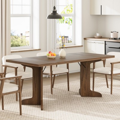 71" Large Dining Table for 6 to 8 People, Modern Dinner Table with Unique Wooden Legs, Rectangle Dining Table for Kitchen, Dining Room & Living Room