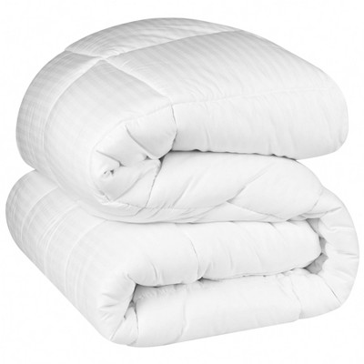 Brushed Microfiber Striped Comforter Reversible Medium Weight Down Alternative Bedding by Blue Nile Mills