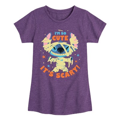 Girls' - Lilo and Stitch - So Cute It's Scary Fitted Short Sleeve Graphic T-Shirt