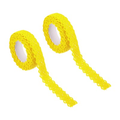 Unique Bargains Cotton Self-Adhesive Lace Ribbon for DIY Scrapbooking 2 Pcs