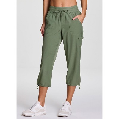 RBX Active Women's Cargo Style Capri Pants, Quick Drying Adjustable Leg Cropped Jogger Pant for Casual Wear, Hiking, Workouts
