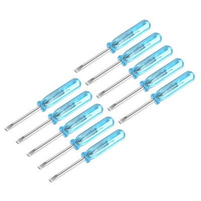 Unique Bargains Appliances Repairing Flat Head Mini Slotted Screwdriver 10 Pcs