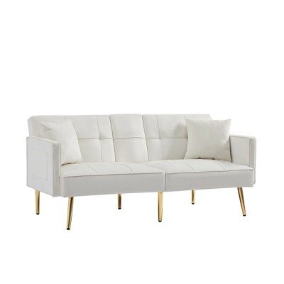 TiramisuBest Cream White Convertible Folding Futon Sofa Bed , Sleeper Sofa Couch with Cream White for sofa