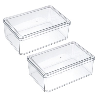 Unique Bargains Fridge Plastic Food Storage Containers 2 Pcs