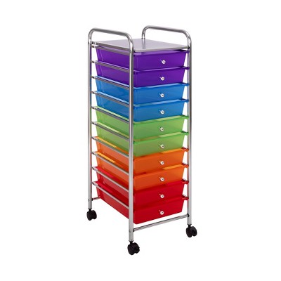 Seville Classics 10-Drawer Organizer Rolling Storage Cart