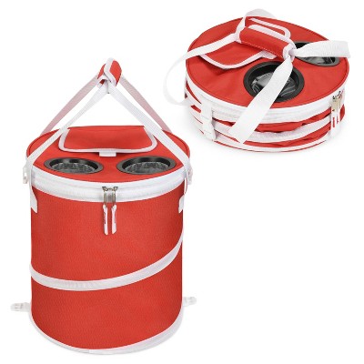 Tirrinia 38L Large Pop-Up Cooler Bag, Insulated Collapsible Coolers with Flat Drink Table, Lightweight Ice Round Cooler for Camping Essentials
