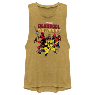 Junior's Marvel: Deadpool & Wolverine Team in Action Festival Muscle Tee