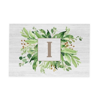 Personalization Mall Spring Greenery Personalized Letter Doormat - 18" x 27"