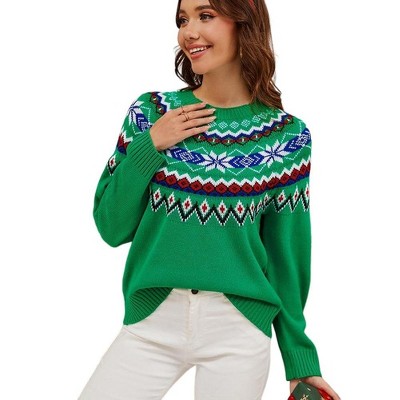 Clearlove Women Ugly Christmas Sweater Pullover Soft Lightweight Warm Crewneck Chunky Sweaters