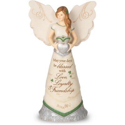 Pavilion Gift Company - Irish Blessing - 6.5" Angel with Claddagh - Decorative Objects