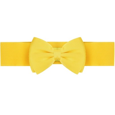 Allegra K Women Elastic Belt Wide Stretchy Cute Bowknot Wedding 2 Pcs