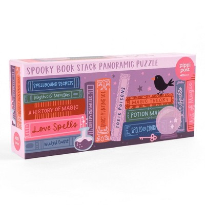 Spooky Bookshelf Panoramic Puzzle - 400pc