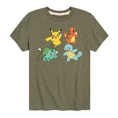 Boys' - Pokémon - Pikachu Charmander Bulbasaur Squirtle Snowball Fight Short Sleeve Graphic T-Shirt