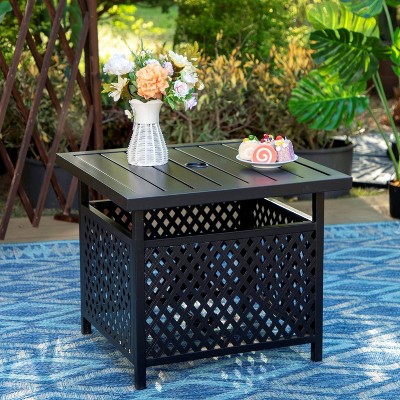 Square Bistro Table Base Stand with 1.57" Hole - Captiva Designs: Rust-Resistant, Weatherproof Patio Dining Table
