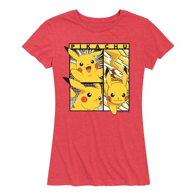 Women's - Pokémon - Pikachu Poses Art Short Sleeve Graphic T-Shirt