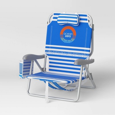 Ocean Zero Lay Flat Backpack Chair Blue