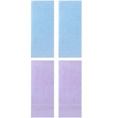 Unique Bargains Striped Pattern Soft Comfort Hand Towels for Bathroom Camp 4 Pcs 14" x 30"