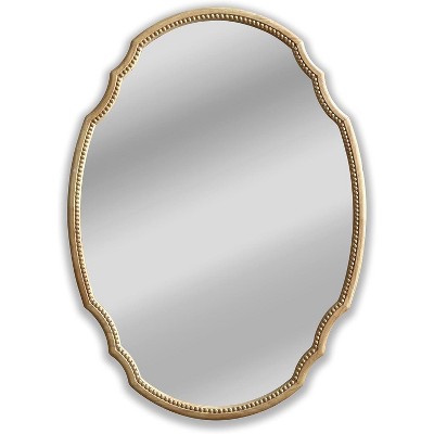 Chloe Lighting Reflection Wood Oval Framed Wall Mirror 36" Height