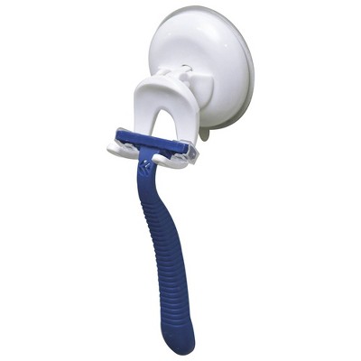 Evideco French Home Goods Suction Mounted Bath Men Razor Shaver Holder White