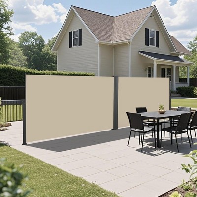 276" x 71" Retractable Side Awning, Waterproof and UV-Resistant,  Privacy Screen Divider Roll Up Balcony(Grey)